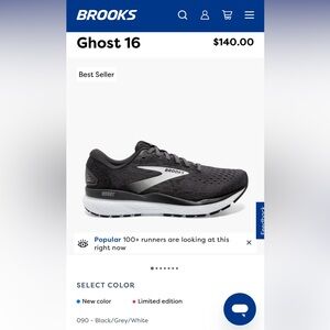 Brooks running shoe Ghost 16